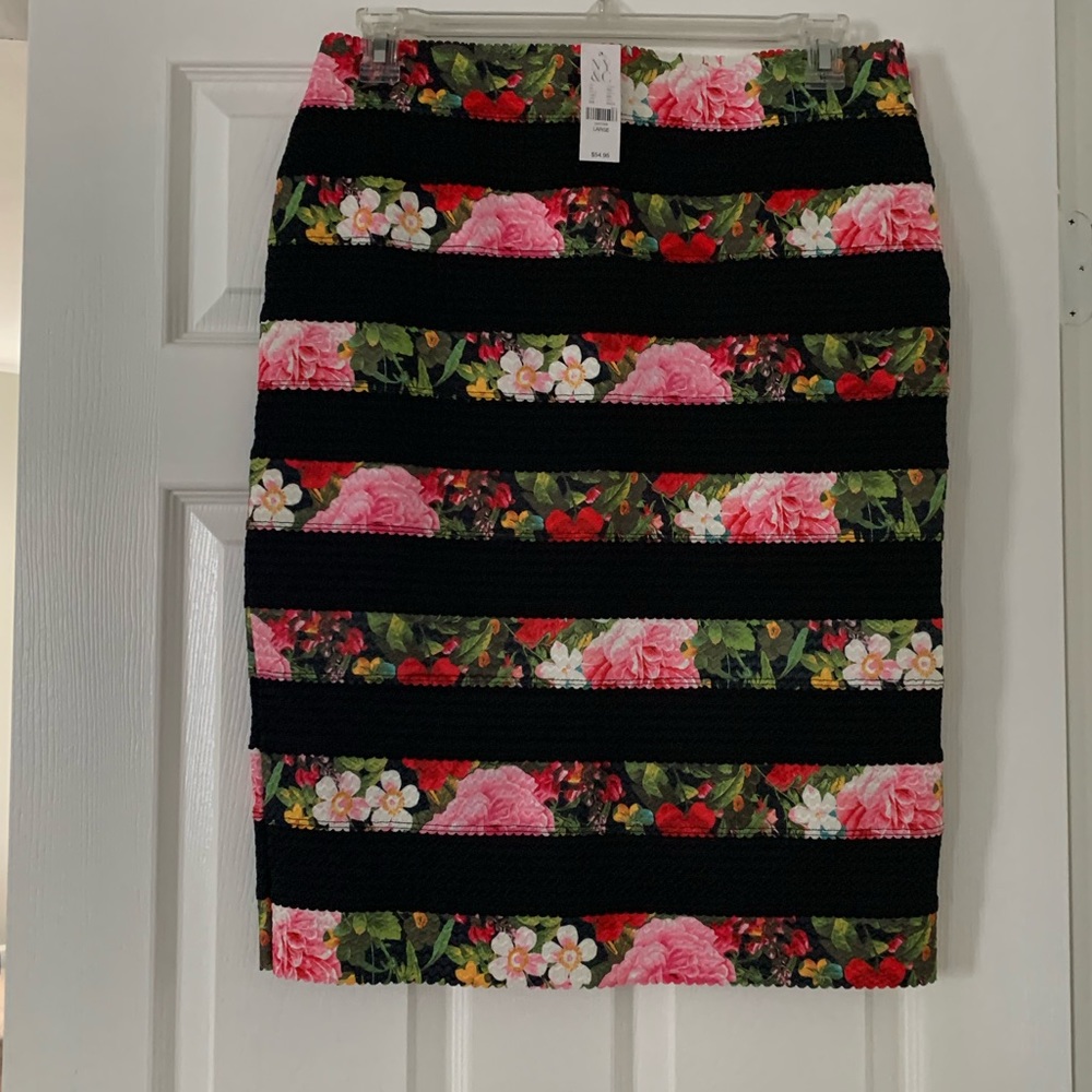 Floral stripped skirt